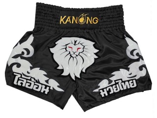 Short de Boxe Thai Noir Personnalisé : KNSCUST-1189